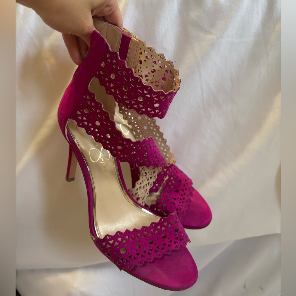 Jessica Simpson pinkish purple heels